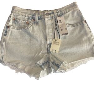 Levi’s Denim Shorts 501 Original Cutoff  W26 Snow Acid Wash NWT